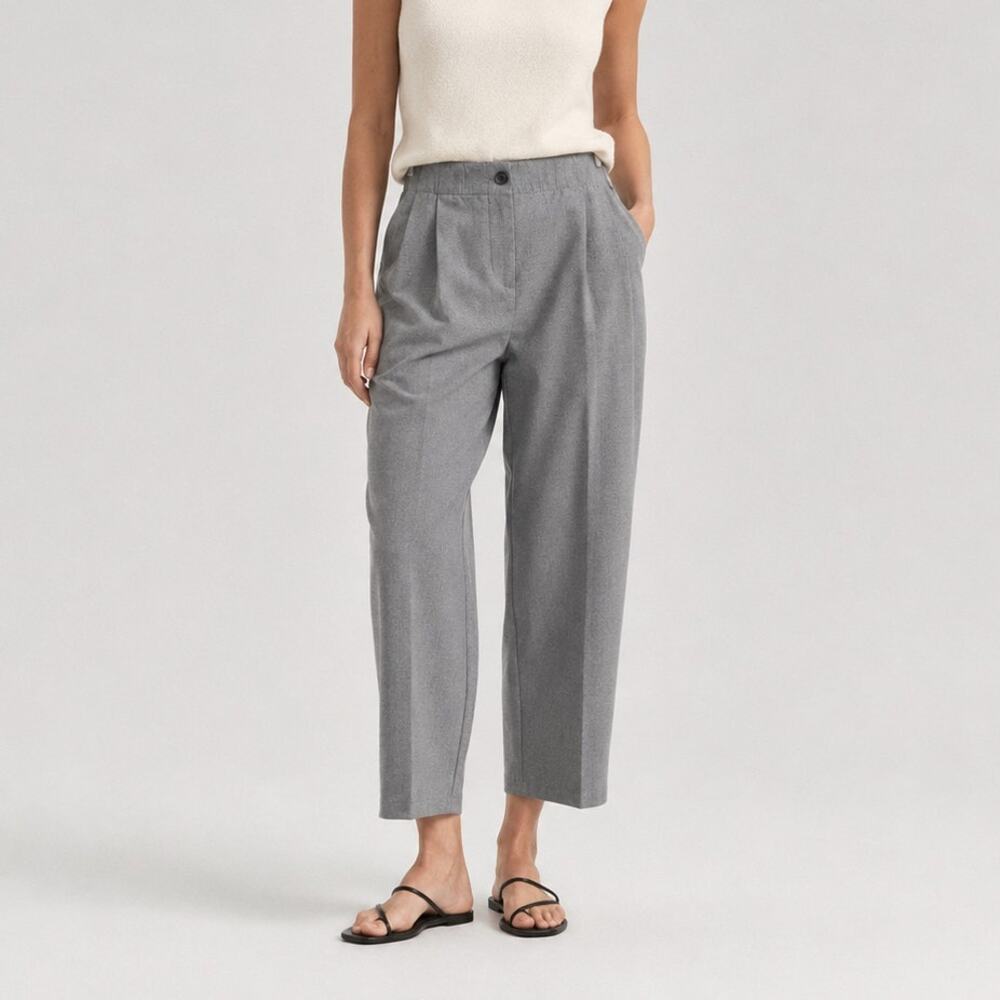 Zara Trousers Womens S Gray High-rise Cropped Dress Chino Pants